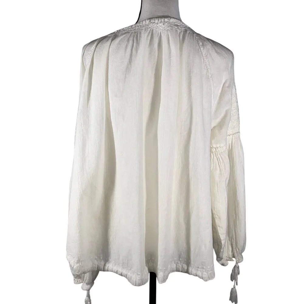 Doen Cream Blouse with Tassels - Picture 7 of 12